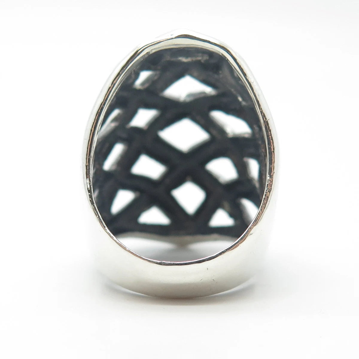 925 Sterling Silver Woven Dome Ring Size 8
