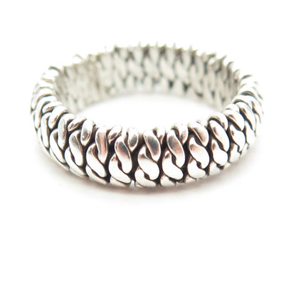 925 Sterling Silver Vintage Woven Rope Band Ring Size 8.75