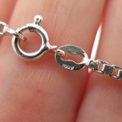 925 Sterling Silver Vintage Italy ID Bar Box Link Bracelet 6.25"