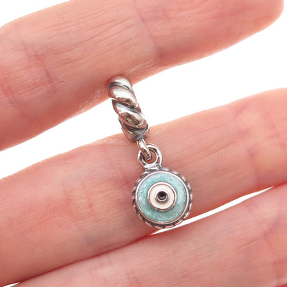 Pandora 925 Sterling Silver Enamel Evil Eye Dangle Charm