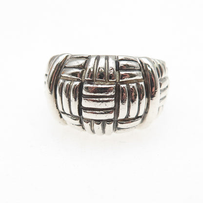 ESPO Joseph Esposito Sterling Silver Vintage Ribbed Dome Oxidized Ring Size 6