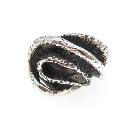925 Sterling Silver Vintage Modernist Oxidized Ring Size 5