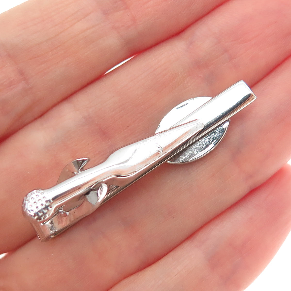 SWANK 925 Sterling Silver Vintage Engravable Tie Clip