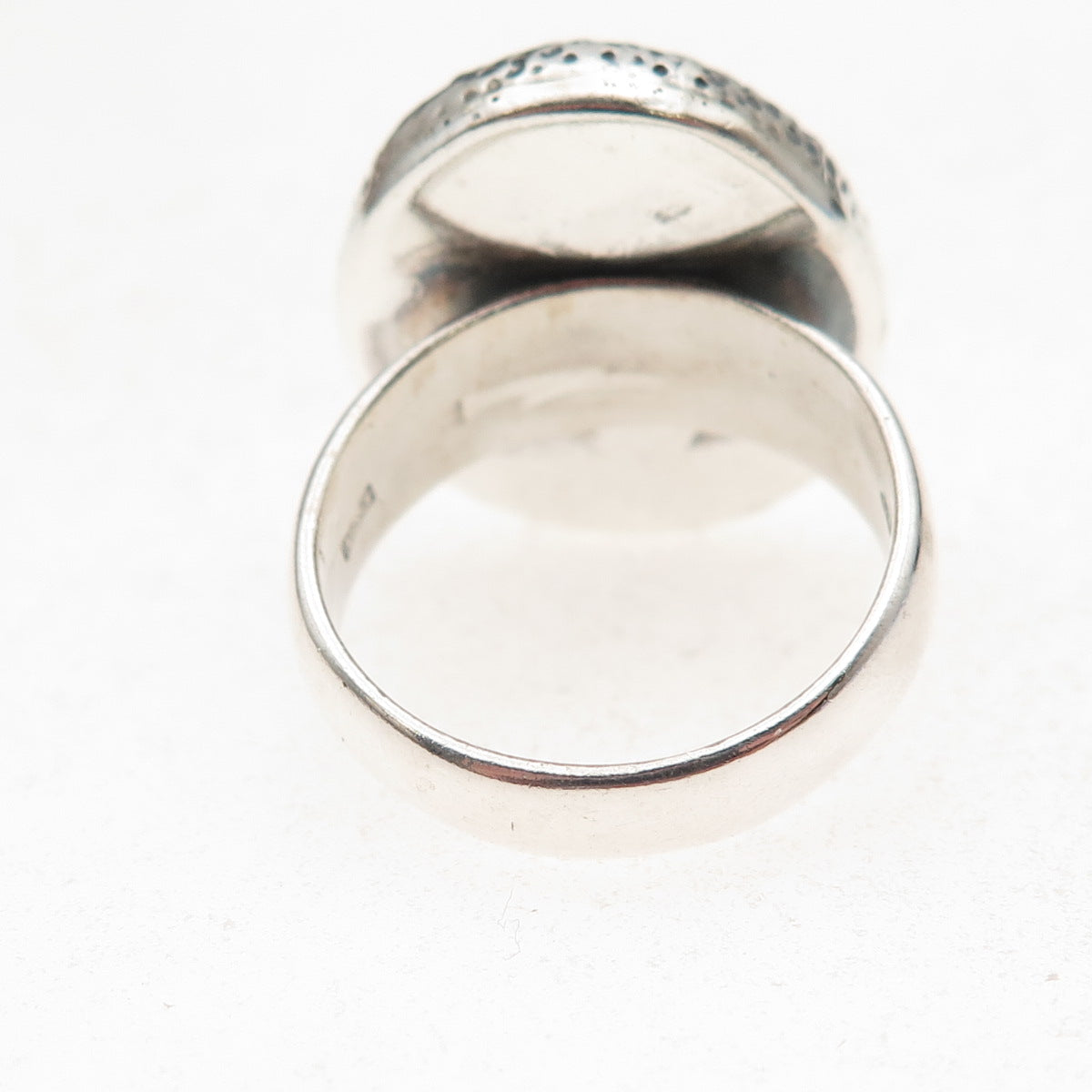 925 Sterling Silver Vintage Italy Sand Dollar Oxidized Ring Size 8.5