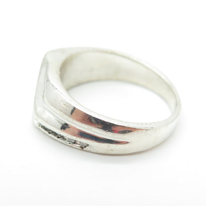 925 Sterling Silver Real Round-Cut Diamond Ring Size 6.75