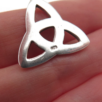 925 Sterling Silver Vintage Celtic Trinity Knot Oxidized Charm Pendant