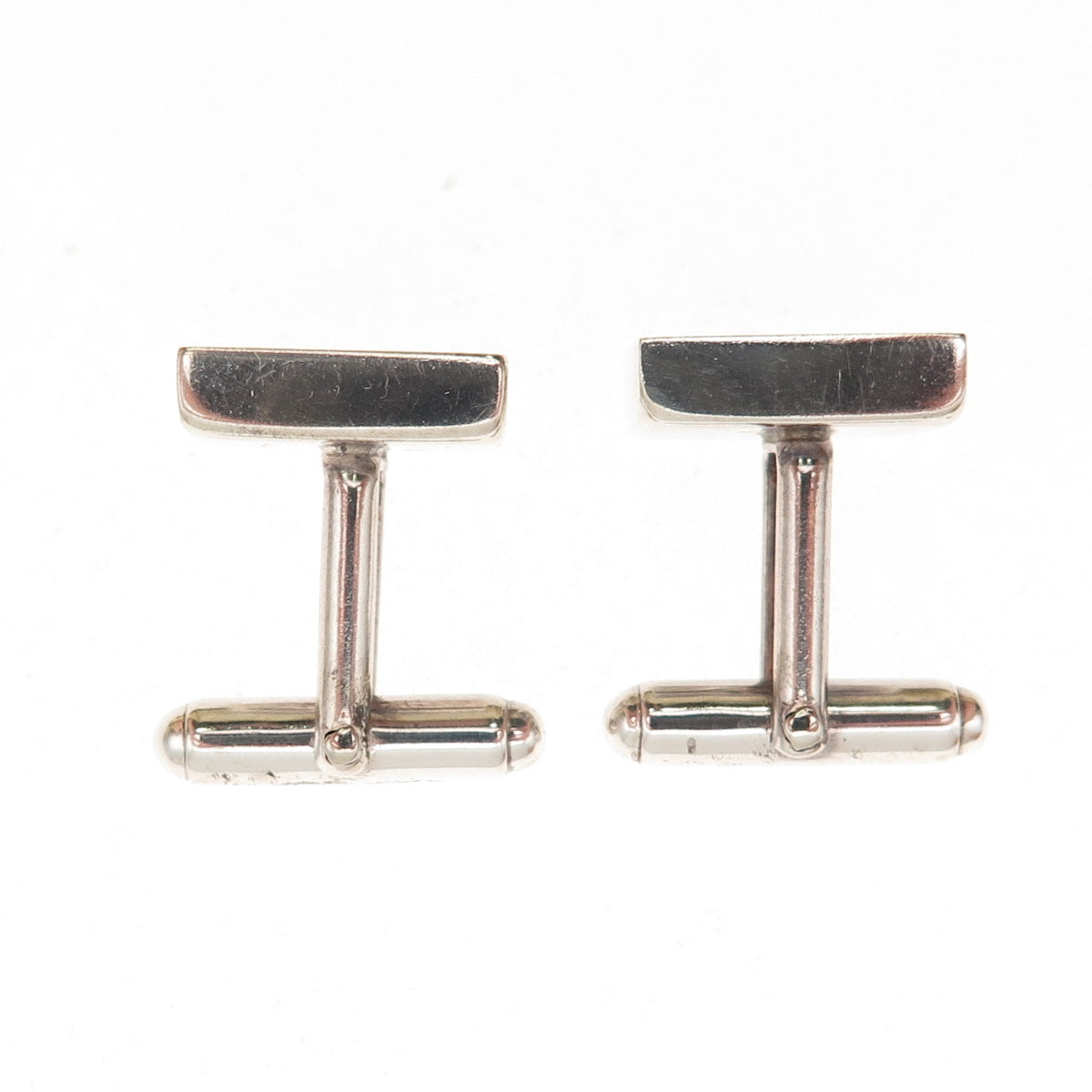 925 Sterling Silver Vintage Real Amber Modernist Cufflinks