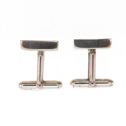 925 Sterling Silver Vintage Real Amber Modernist Cufflinks