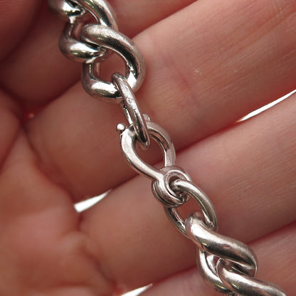 Binder Bros 925 Sterling Silver Antique Art Deco Cuban Link Bracelet 7.25"