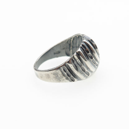 925 Sterling Silver Vintage Modernist Yin Yang Oxidized Ring Size 6