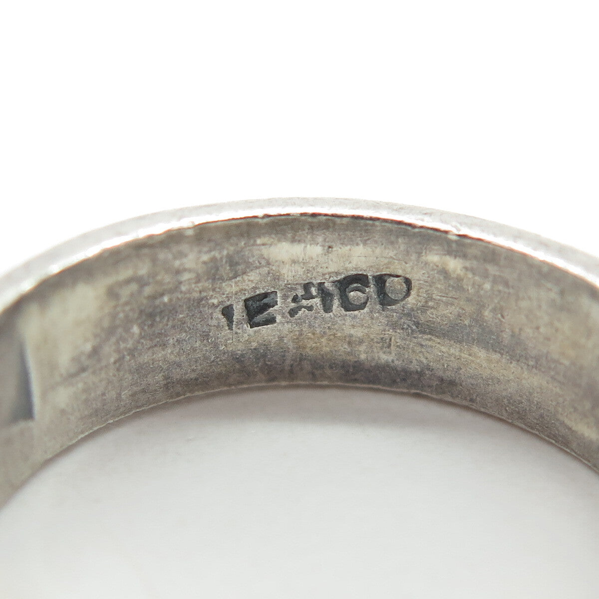 925 Sterling Silver Vintage Mexico Multi-Lined Oxidized Band Ring Size 8.25