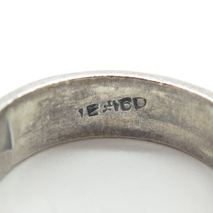 925 Sterling Silver Vintage Mexico Multi-Lined Oxidized Band Ring Size 8.25