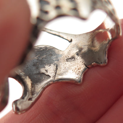 925 Sterling Silver Vintage Demon Skull Oxidized Ring Size 11