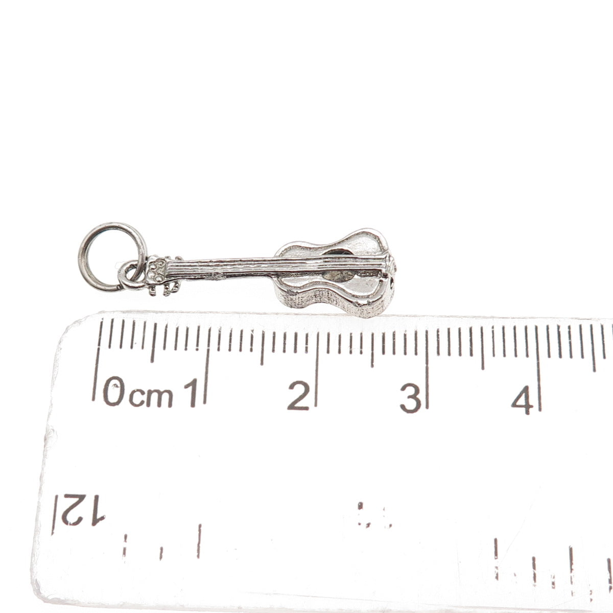 925 Sterling Silver Vintage Guitar Musical Instrument Charm Pendant