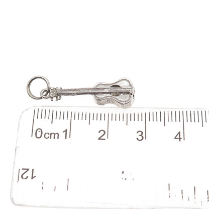 925 Sterling Silver Vintage Guitar Musical Instrument Charm Pendant