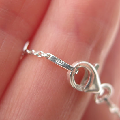 925 Sterling Silver Italy Diamond-Cut Beads Station Cable Chain Necklace 24"