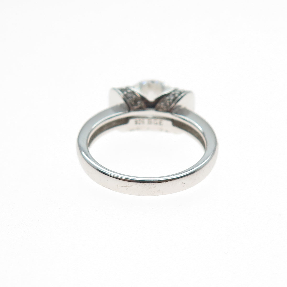 BGE Bradford 925 Sterling Silver Round-Cut C Z Engagement Ring Size 8
