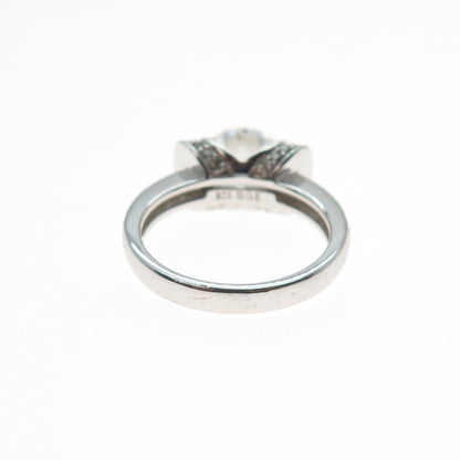 BGE Bradford 925 Sterling Silver Round-Cut C Z Engagement Ring Size 8