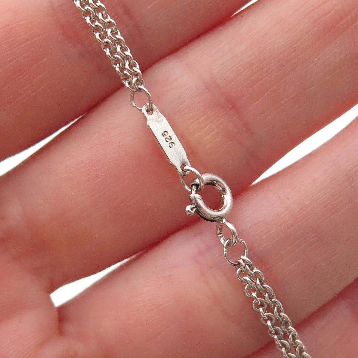 Tiffany & Co. 925 Sterling Silver Vintage Infinity 2-Strand Chain Necklace 16"