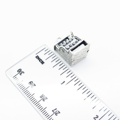 925 Sterling Silver Vintage BEAU Slot Machine For Good Luck Charm Pendant