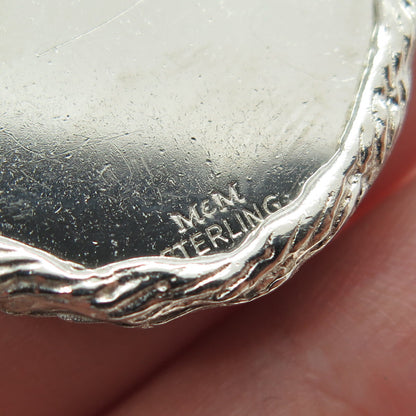 925 Sterling Silver Antique Art Deco "Mother" Textured Pendant