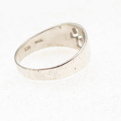 Joseph Schmid 925 Sterling Silver Vintage Cross Religious Ring Size 11