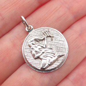 925 Sterling Silver Vintage Virgo Zodiac Sign Mini Charm Pendant