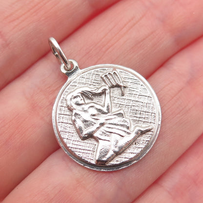925 Sterling Silver Vintage Virgo Zodiac Sign Mini Charm Pendant