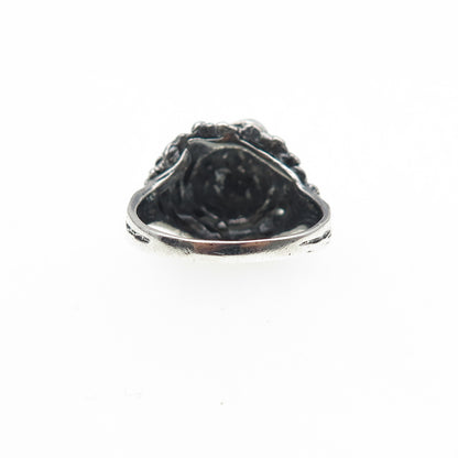 925 Sterling Silver Vintage Modernist Nugget Dome Oxidized Ring Size 8.25