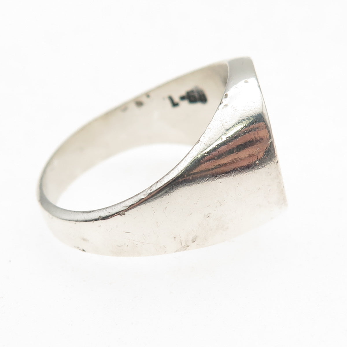 925 Sterling Silver Vintage Mexico Cross Oxidized Signet Ring Size 12