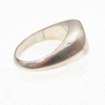 925 Sterling Silver Vintage Round-Cut C Z Sun Signet Ring Size 7
