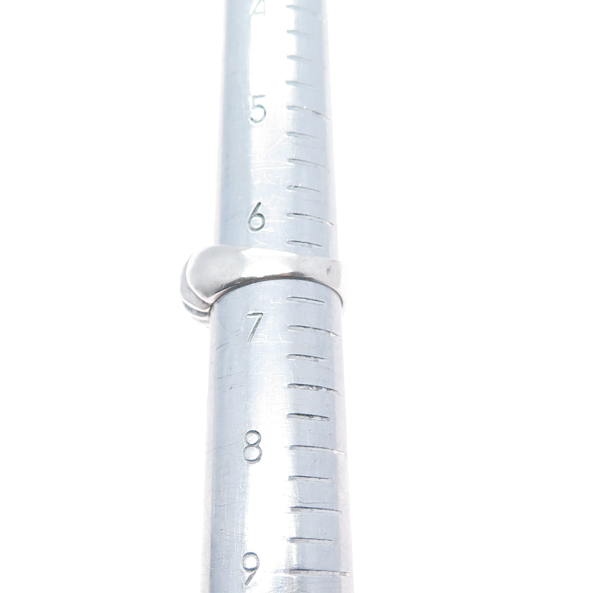 925 Sterling Silver Vintage Modernist Ribbed Oxidized Ring Size 6.5