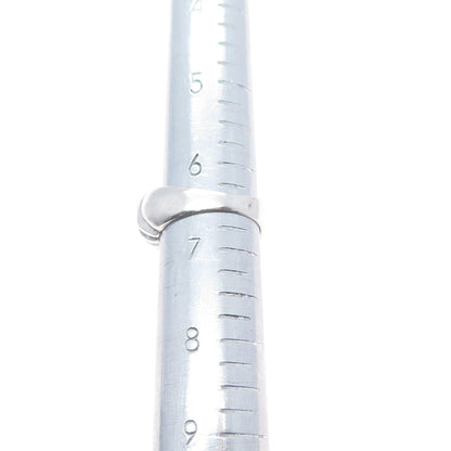 925 Sterling Silver Vintage Modernist Ribbed Oxidized Ring Size 6.5