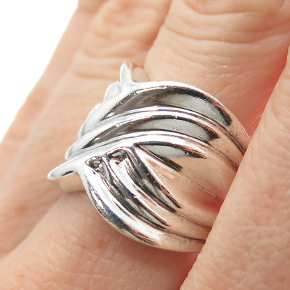 CHAPAL ZENRAY 925 Sterling Silver Vintage Modernist Crisscross Ring Size 7.5