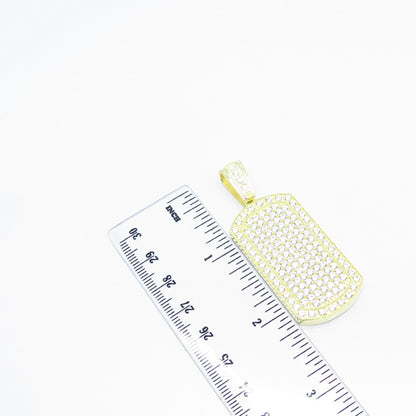 925 Sterling Silver Gold Plated Pave C Z Pendant