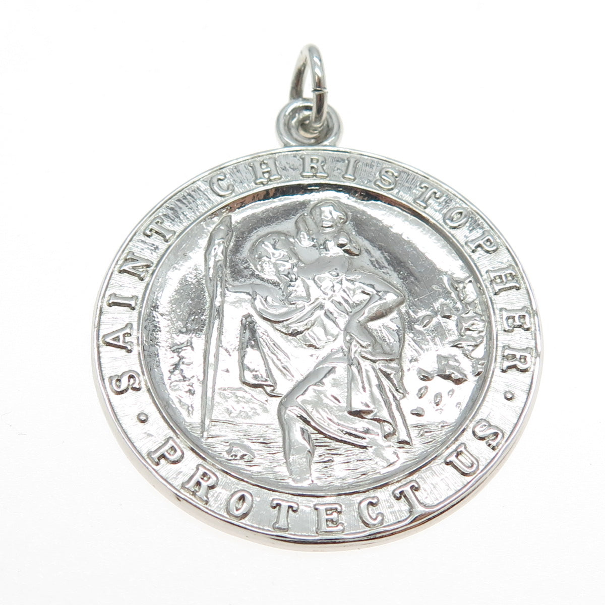 COLEMAN CO. 925 Sterling Silver Vintage Saint Christopher Religious Pendant