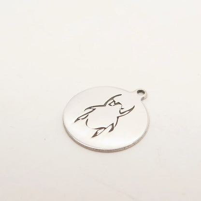 925 Sterling Silver USA Two In Town Scarab Charm Pendant