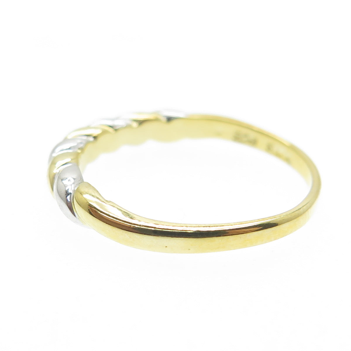 SMK 925 Sterling Silver 2-Tone Twisted Ring Size 7