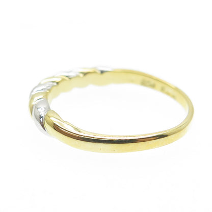 SMK 925 Sterling Silver 2-Tone Twisted Ring Size 7