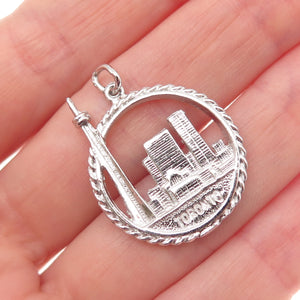 925 Sterling Silver Vintage Toronto Skyline Charm Pendant