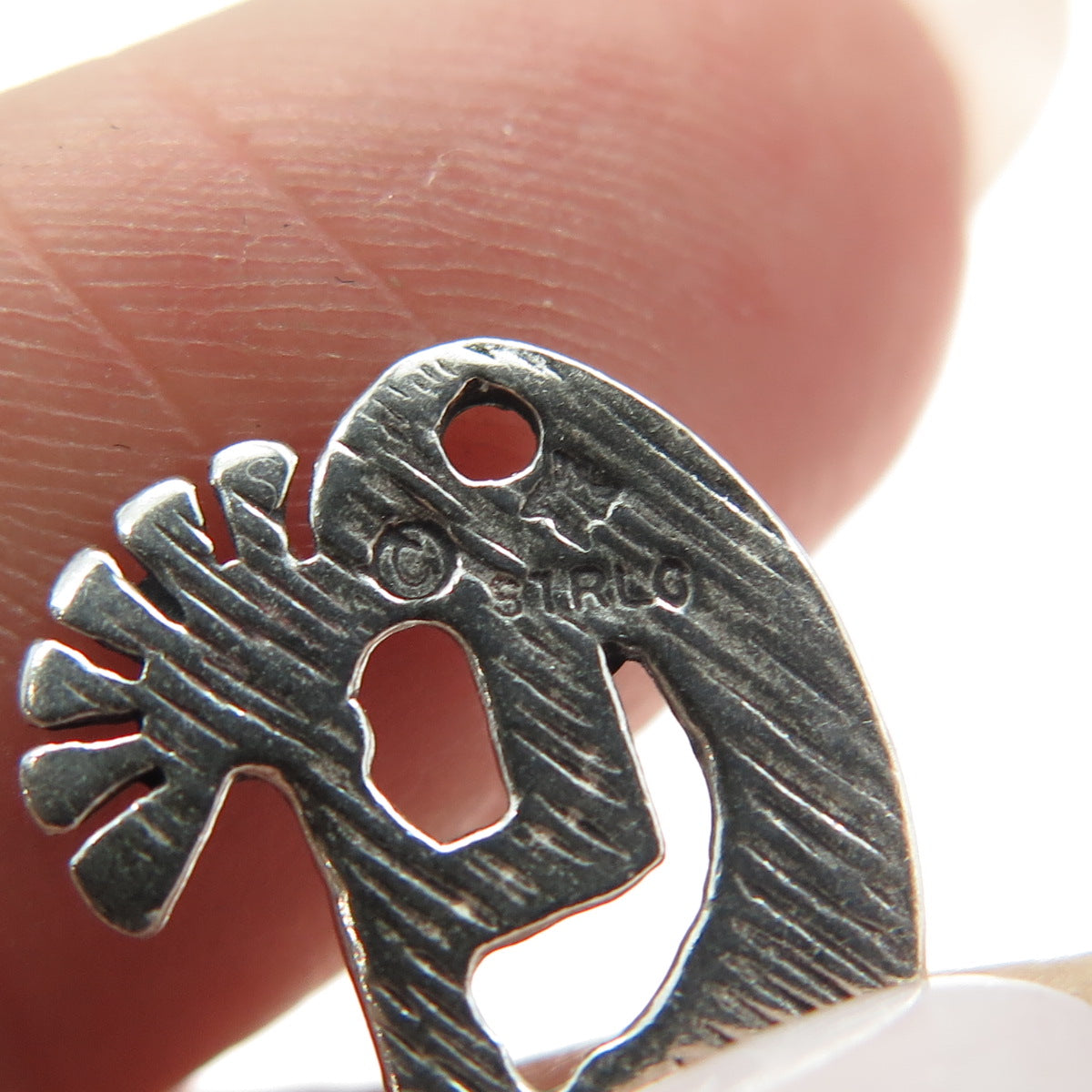 SUN WEST 925 Sterling Silver Vintage Southwestern Navajo Kokopelli Pendant