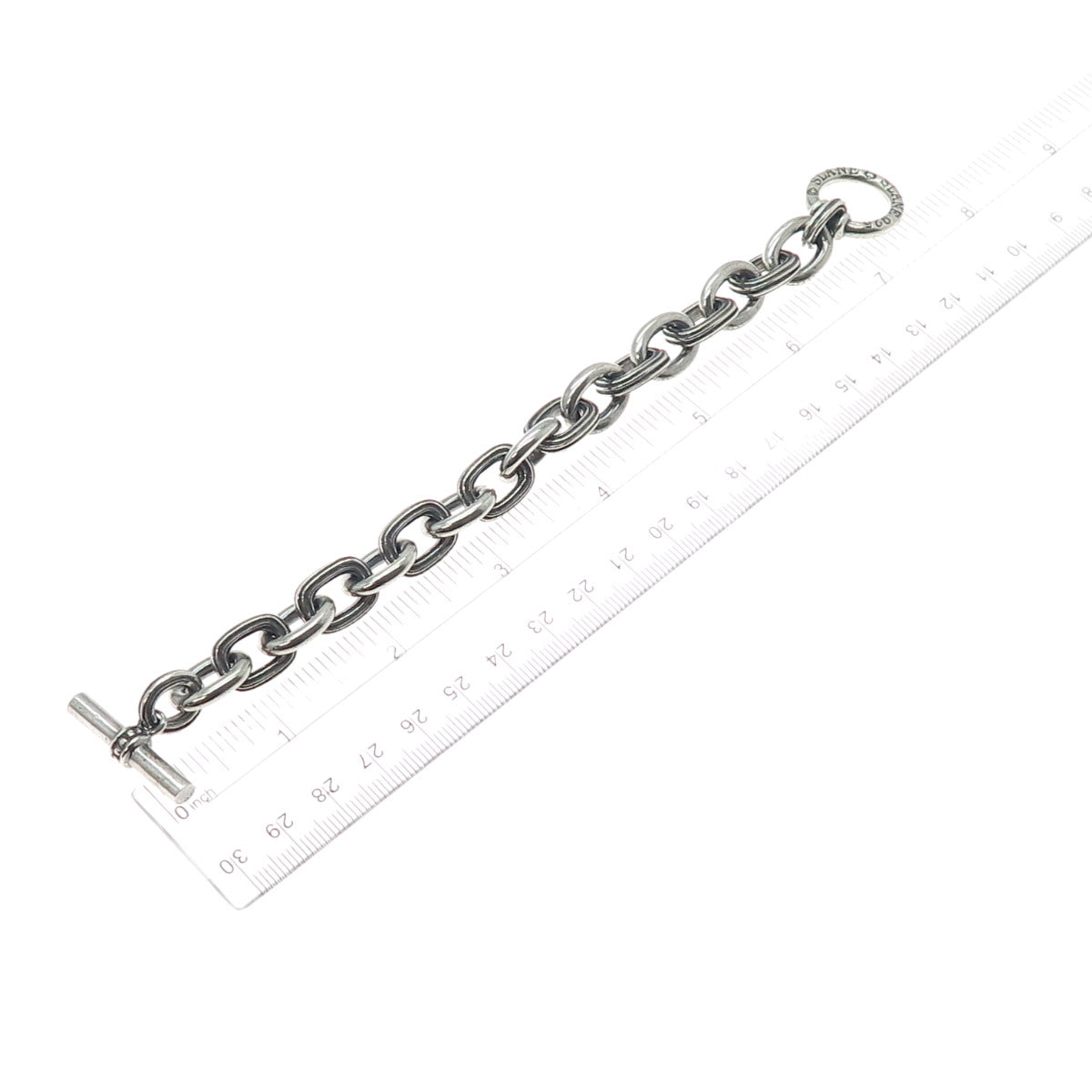SLANE & SLANE 925 Sterling Silver Vintage Cable Link Oxidized Bracelet 6.25"