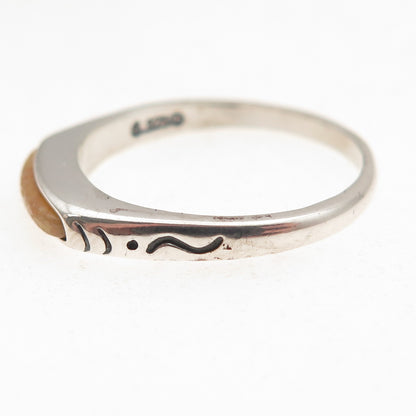 Carolyn Pollack 925 Sterling Silver Vintage Real MOP Inlay Stackable Ring Size 8