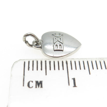 925 Sterling Silver Vintage 1962 Beta Sigma Phi Heart Minimalist Charm Pendant