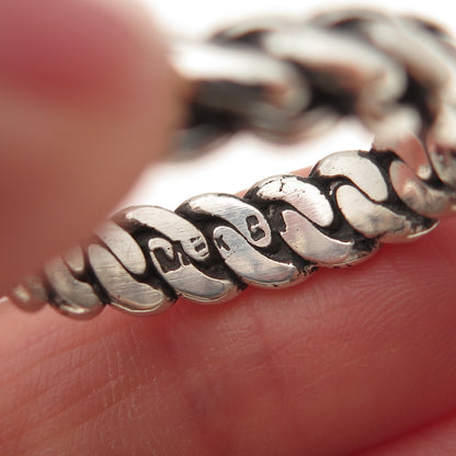925 Sterling Silver Vintage Mexico Woven Oxidized Band Ring Size 11