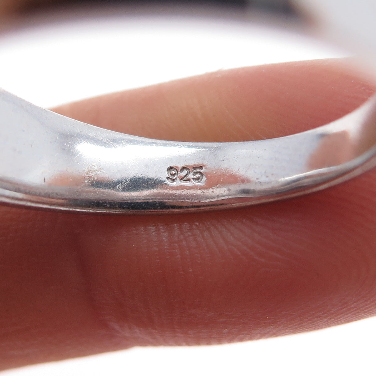 925 Sterling Silver Real Round-Cut Black Diamond Ring Size 10.75