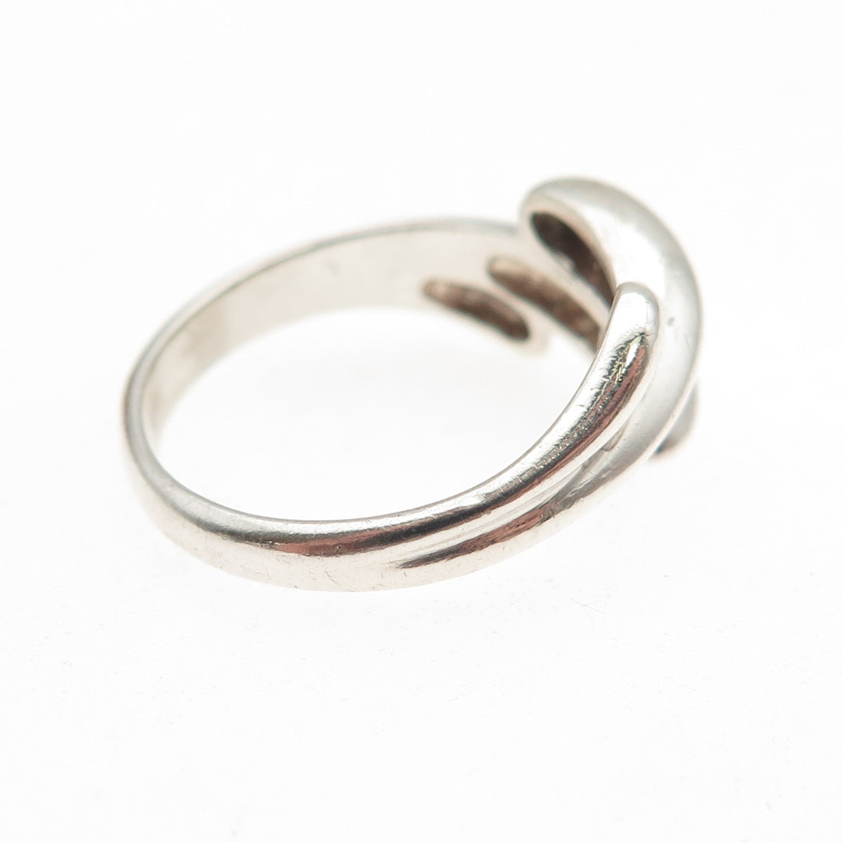 925 Sterling Silver Vintage Modernist Oxidized Ring Size 6.75