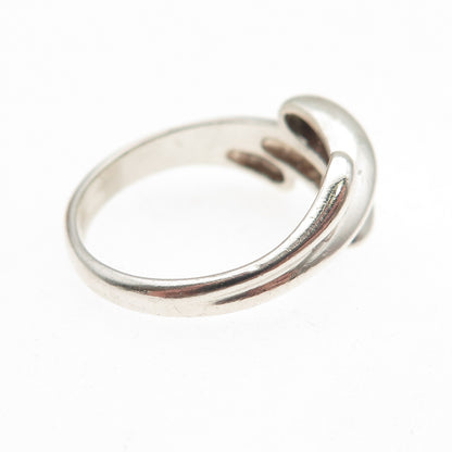 925 Sterling Silver Vintage Modernist Oxidized Ring Size 6.75