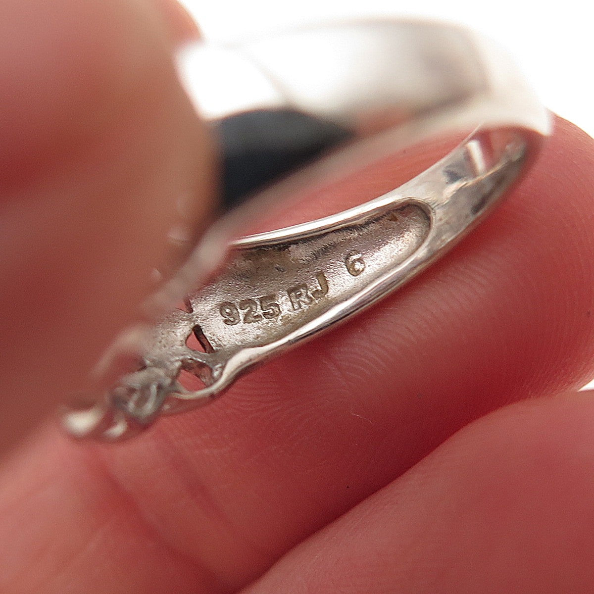 RJ Graziano 925 Sterling Silver Real Round-Cut Diamond Ring Size 6.25