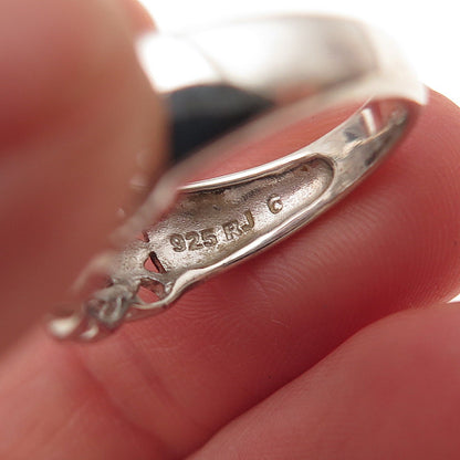 RJ Graziano 925 Sterling Silver Real Round-Cut Diamond Ring Size 6.25